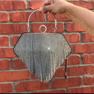 Black with Silver Stones Clutch